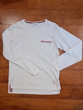 Thom Browne White Long Sleeve Tee